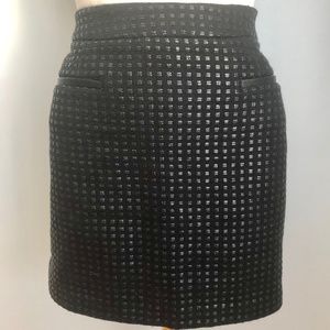 Like-New Tailored Black Gap Leather-Trim Miniskirt